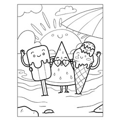 Мультяшное летнее мороженое