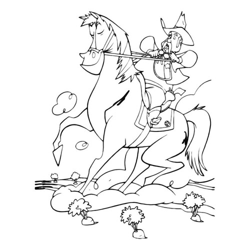 Раскраска Лошадь-богатырь и всадник