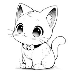 Очаровательный аниме котёнок