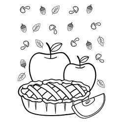 Раскраска Яблочный пирог