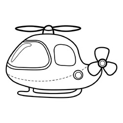 Раскраска Простой вертолёт для малышей