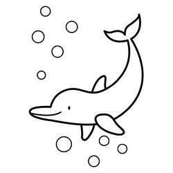 Раскраска Дельфин для малышей