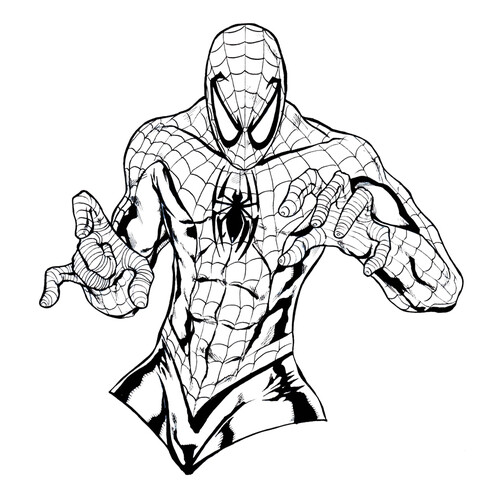 Раскраска Торс Человека паука