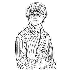 Раскраска Гарри Поттер в халате