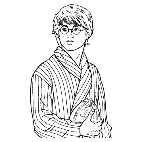 Раскраска Гарри Поттер в халате