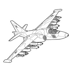 Раскраска Российский истребитель Су-25 Грач