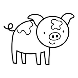 Раскраска Свинка для малышей