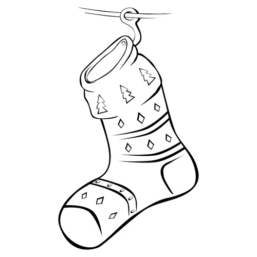 Раскраска Рождественский носок