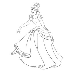 Раскраска Принцесса Золушка с туфелькой