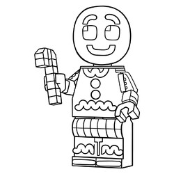 Раскраска Лего рождественский человечек