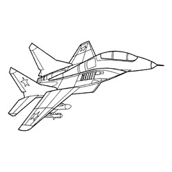 Раскраска Истребитель Миг-29