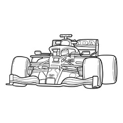 Раскраска Простой гоночный болид Red Bull