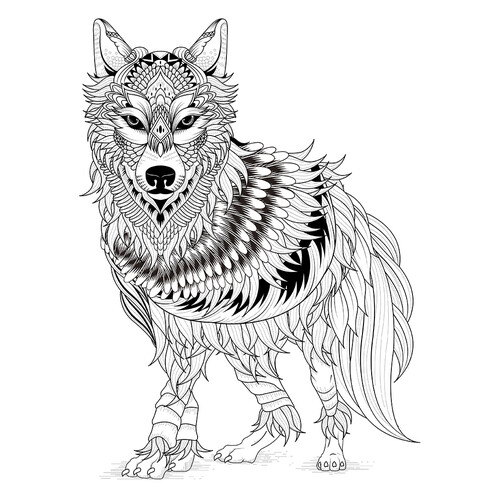 Раскраска Северный волк