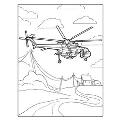 Раскраска Американский вертолёт «Небесный кран»