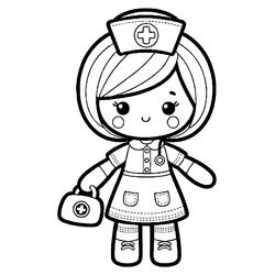 Раскраска Кукла медсестра