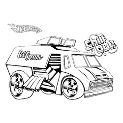 Раскраска Фургончик с мороженым Хот Вилс