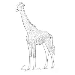 Раскраска Гордый жираф