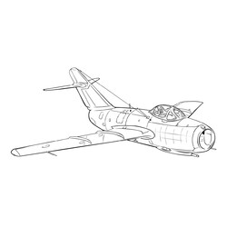 Раскраска Самолет МИГ-15