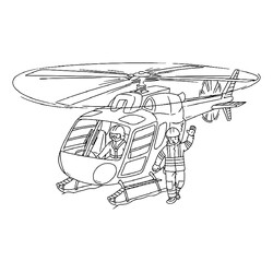 Раскраска Вертолёт спасателей