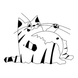 Раскраска Пузатый котик