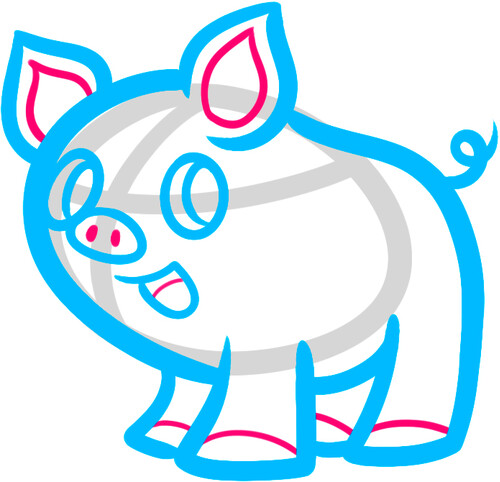Как нарисовать свинку 5