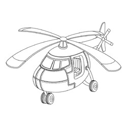 Раскраска Вертолёт с заклёпками