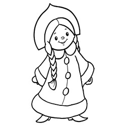 Раскраска Весёлая Снегурочка для малышей