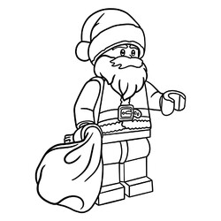 Раскраска Лего Санта Клаус