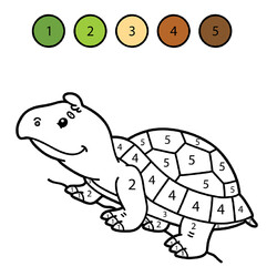 Раскраска Черепаха по цифрам