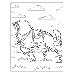 Раскраска Лошадь Мулан