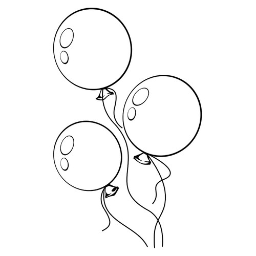 Раскраска Воздушные шары для малышей