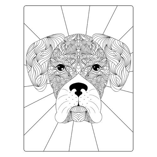 Раскраска Собака арт-терапия