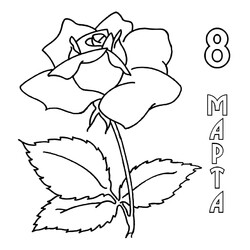 Раскраска 8 марта - цветок