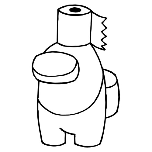 Раскраска Амонг Ас Туалетная бумага