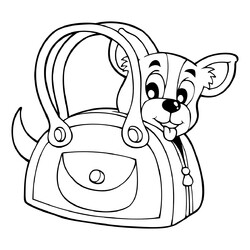 Раскраска Собака в сумочке