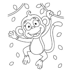 Раскраска Милая обезьянка