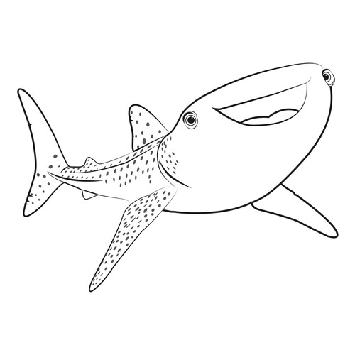 Раскраска Китовая акула Судьба