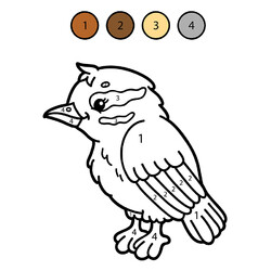 Раскраска Птичка по цифрам