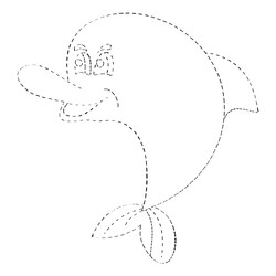 Раскраска Дельфин по точкам
