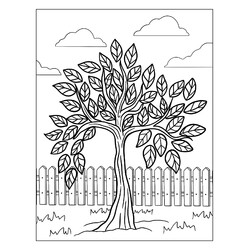 Раскраска Дерево для малышей