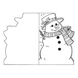 Раскраска Открытка снеговик