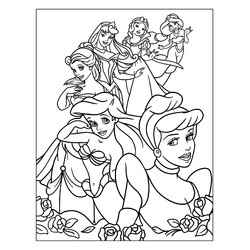 Раскраска Диснеевские принцессы