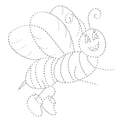 Раскраска Пчела по точкам