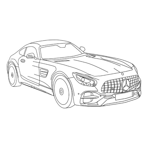 Раскраска Мерседес Бенц AMG GT C Edition 50