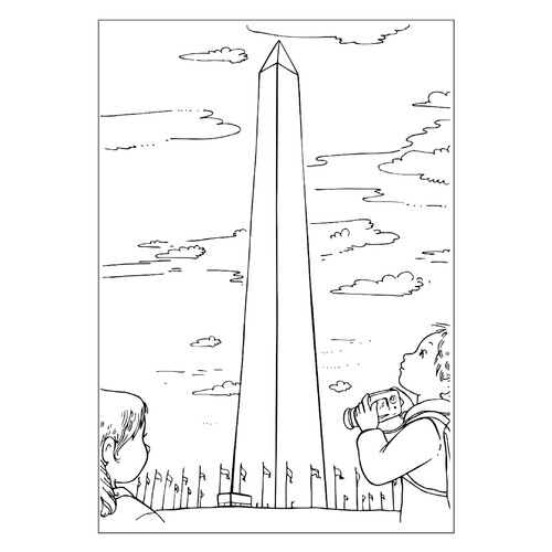 Раскраска Монумент Вашингтона