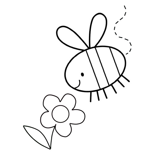 Раскраска Трудолюбивая пчела для малышей