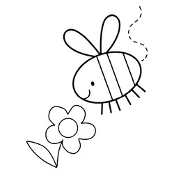 Раскраска Трудолюбивая пчела для малышей