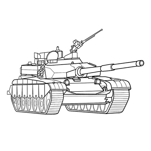 Раскраска Эскиз военного танка