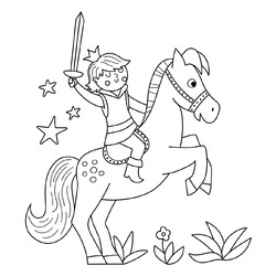 Раскраска Принц на коне