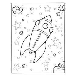 Раскраска Ракета для дошкольников